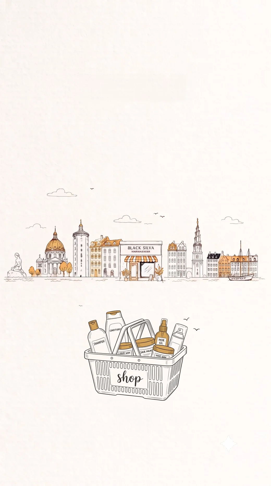 Copenhagen skyline and Black Silva shop